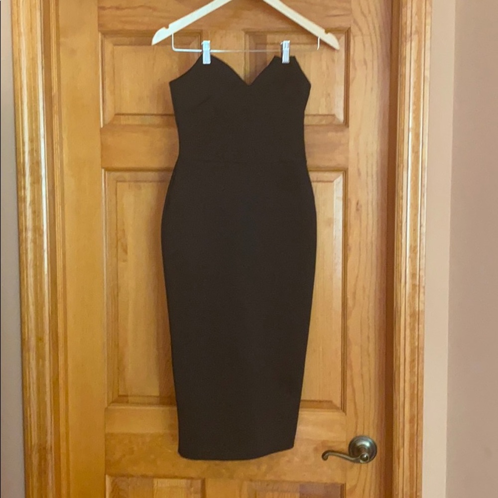 ASOS Black Strapless Scuba Dress